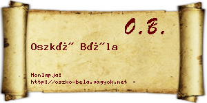 Oszkó Béla névjegykártya