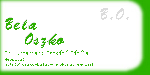 bela oszko business card